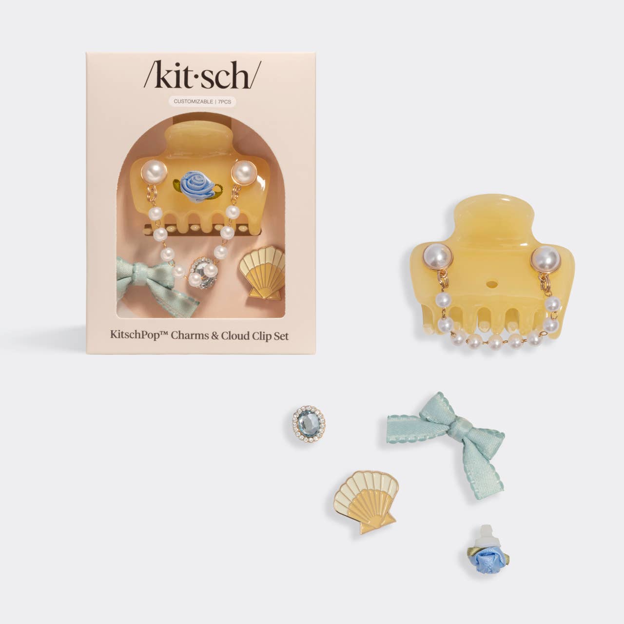 KitschPop Cloud Clip 7pc Set Coastal Cottage - Butter Yellow