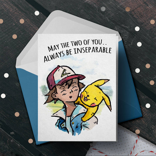 "Inseparable" -  Electric Mouse Tiny Monster Love Card