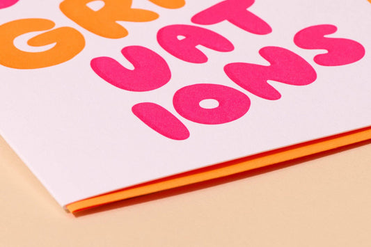 Letterpress Graduation Card - ConGRADuations (Congrats, Fun)