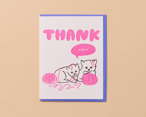 Thank Mew Kitten Letterpress Greeting Card - Cat - Front & Company: Gift Store