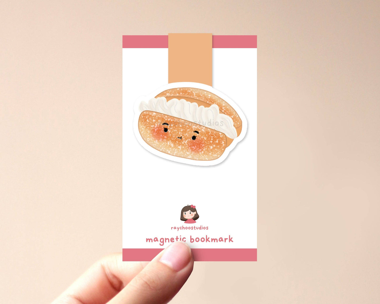 Cream Bun Magnetic Bookmark
