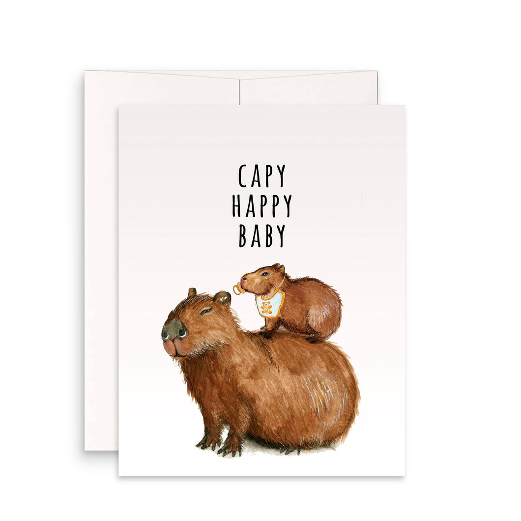 Happy Capy Baby - Funny New Baby Card