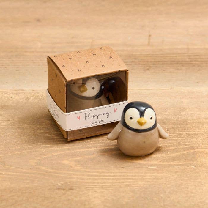 Tiny World Penguin Resin Keepsake Ornament With Gift Box **