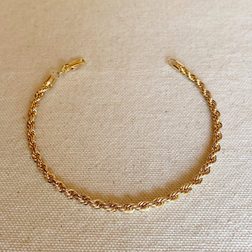 18k Gold Filled 4.0mm Rope Anklet - Front & Company: Gift Store