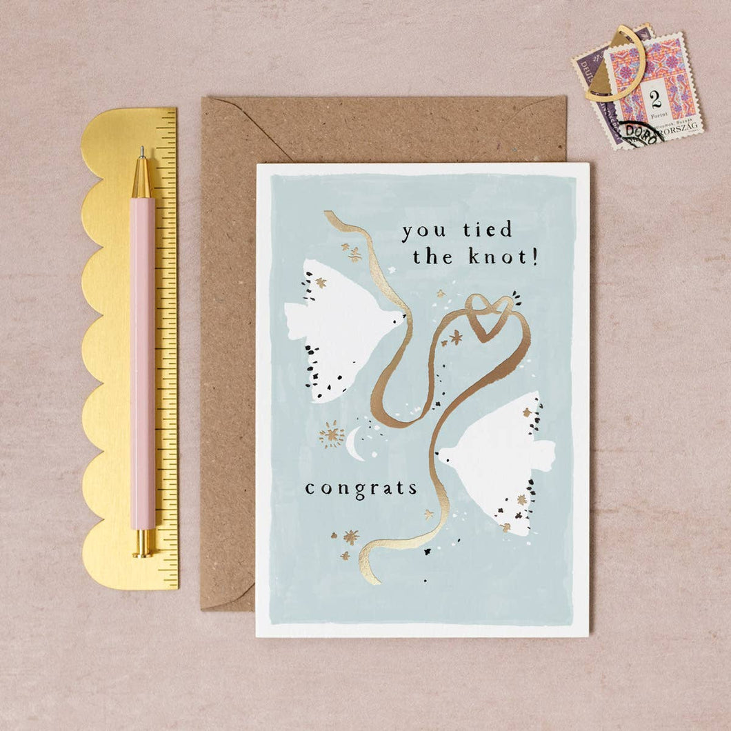Tied the Knot Wedding Card | Luxury Wedding Greeting Cards