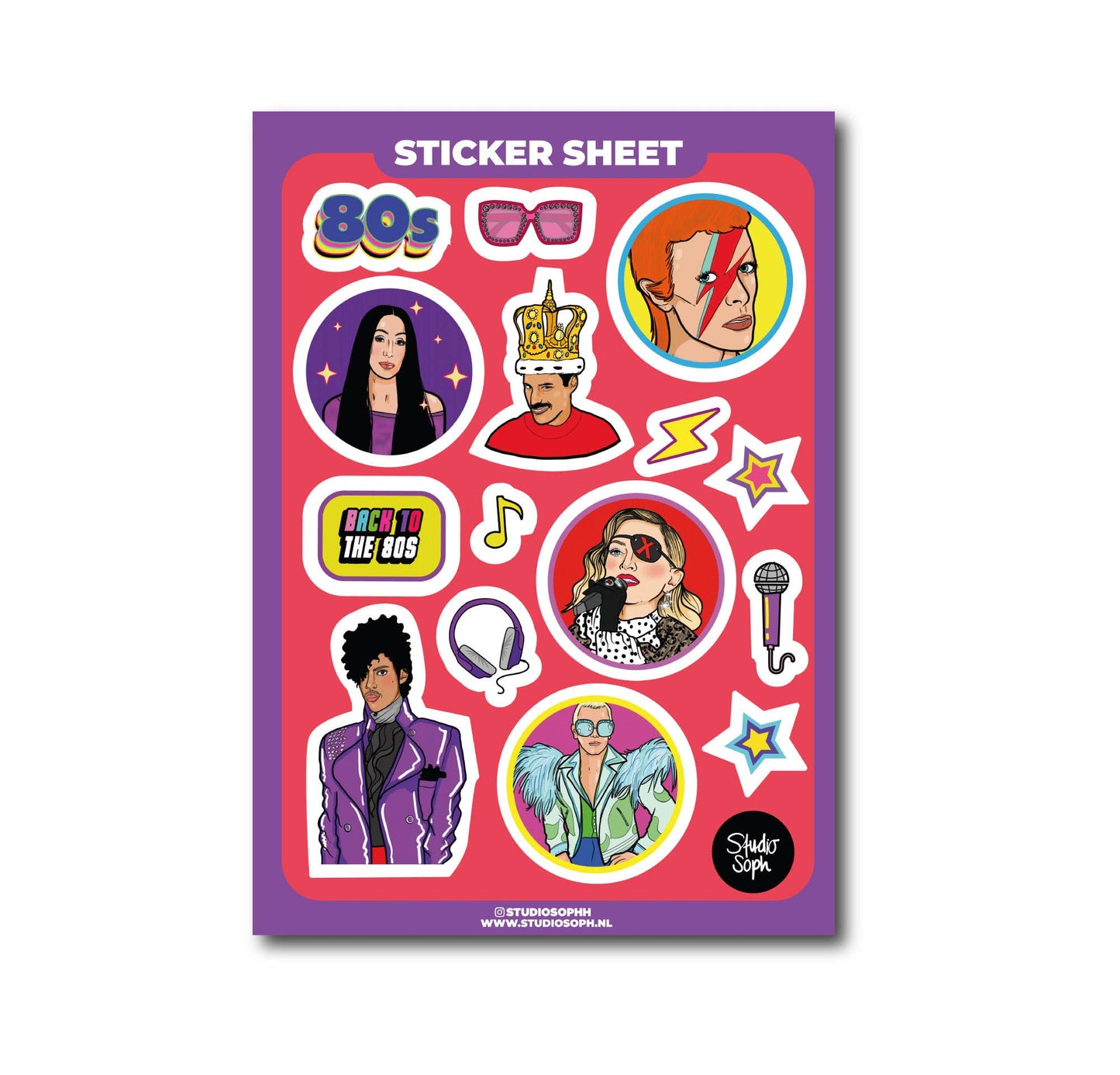 80's Icons A5 Sticker Sheet
