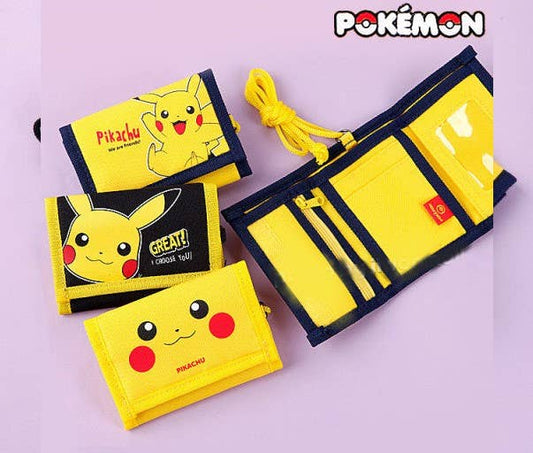 Pokemon Pikachu Velcro Neck Wallet   Tri-Fold ID Wallet