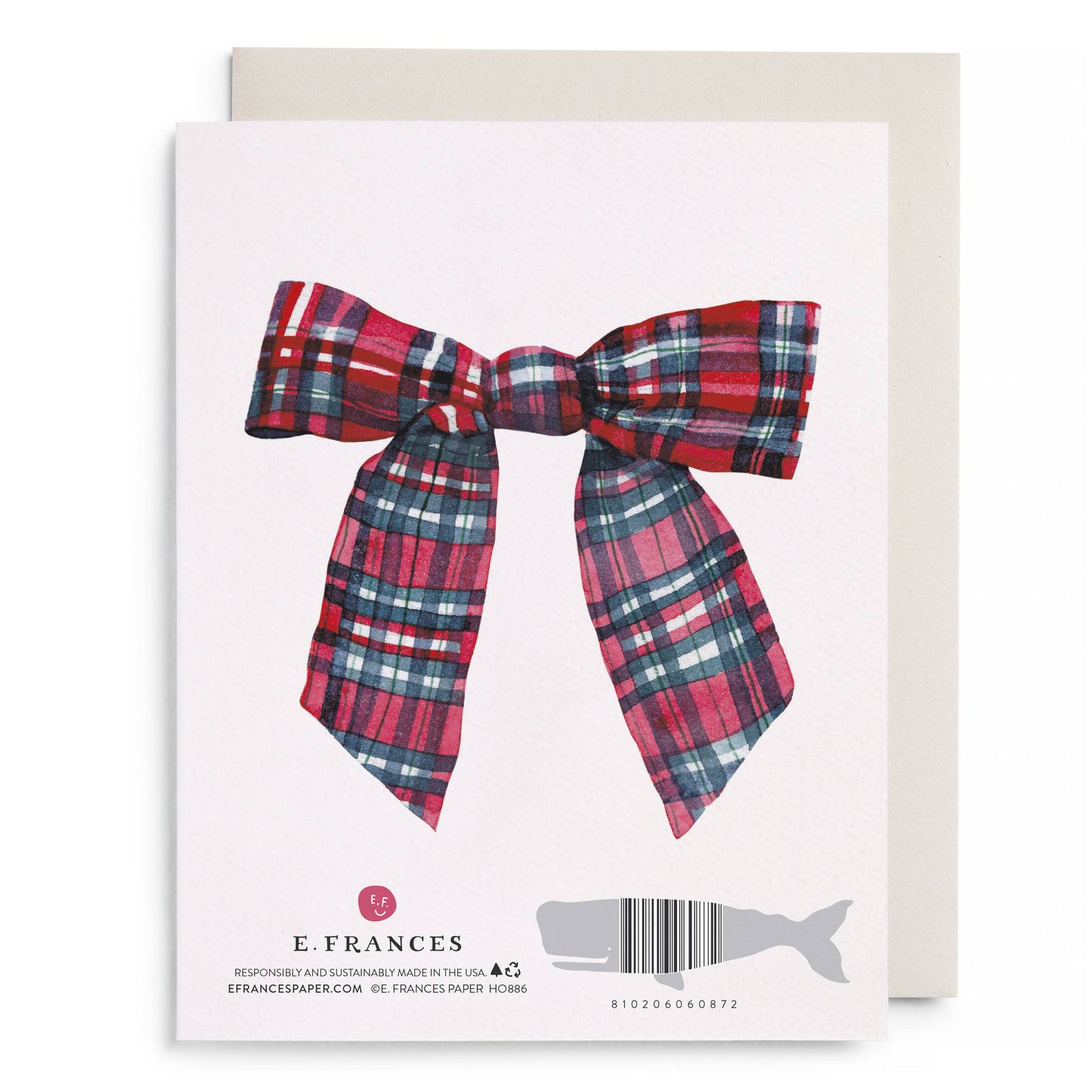 Christmas Plaid Bow Boxed Card Set, Set of 6