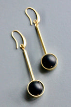 Load image into Gallery viewer, HYLE46 Jet glass earrings
