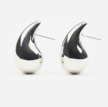 Load image into Gallery viewer, Mega Tear Drop Hoopish High Shine Steel Earring Hoop
