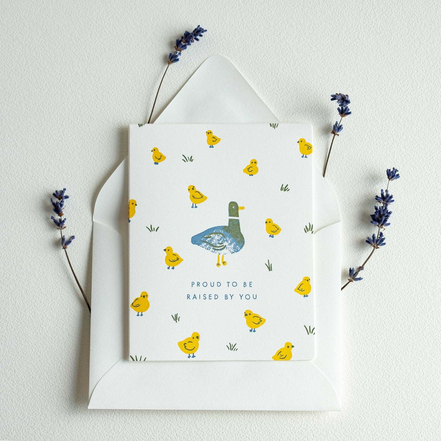 Raised by you Duck | Mama Papa | Letterpress Card
