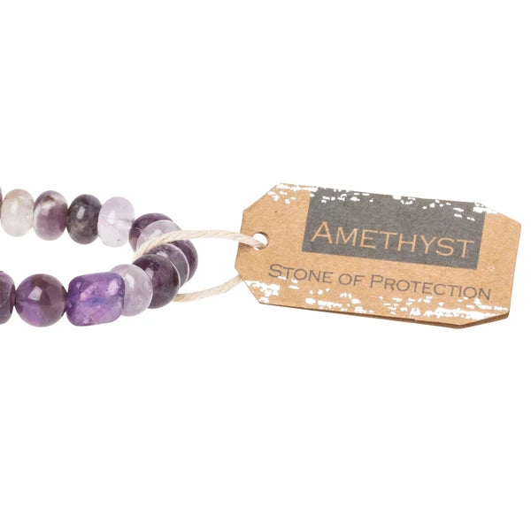 Stone Stack Bracelet Amethyst - Stone of Protection