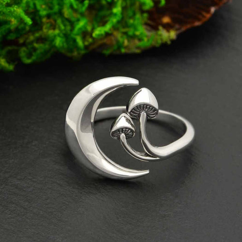 Moon and Mushroom Adjustable Ring - Front & Company: Gift Store