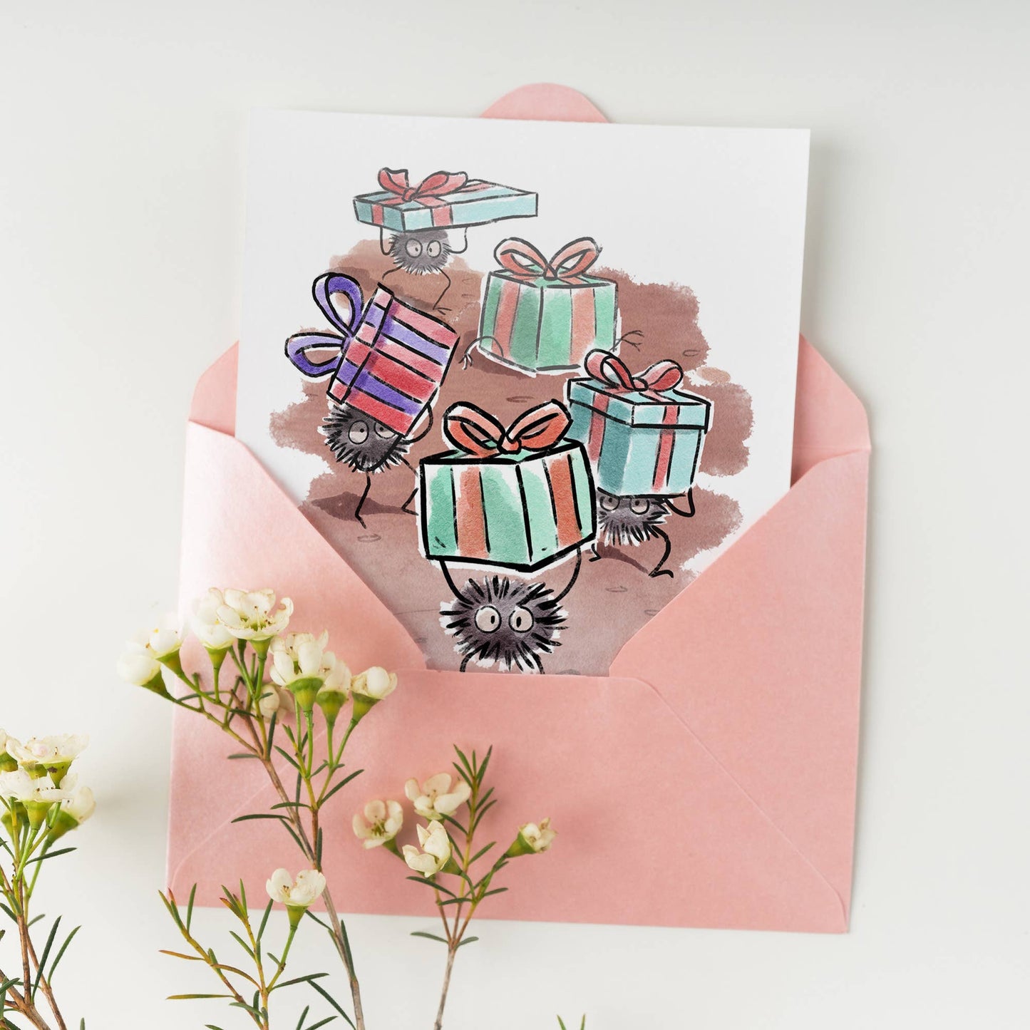 "Birthday Soot" Japanese Folklore Sprite Anime Birthday Card