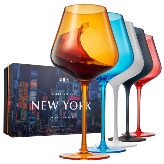 City of New York City Wine Glassware | 5 Set, 20 OZ