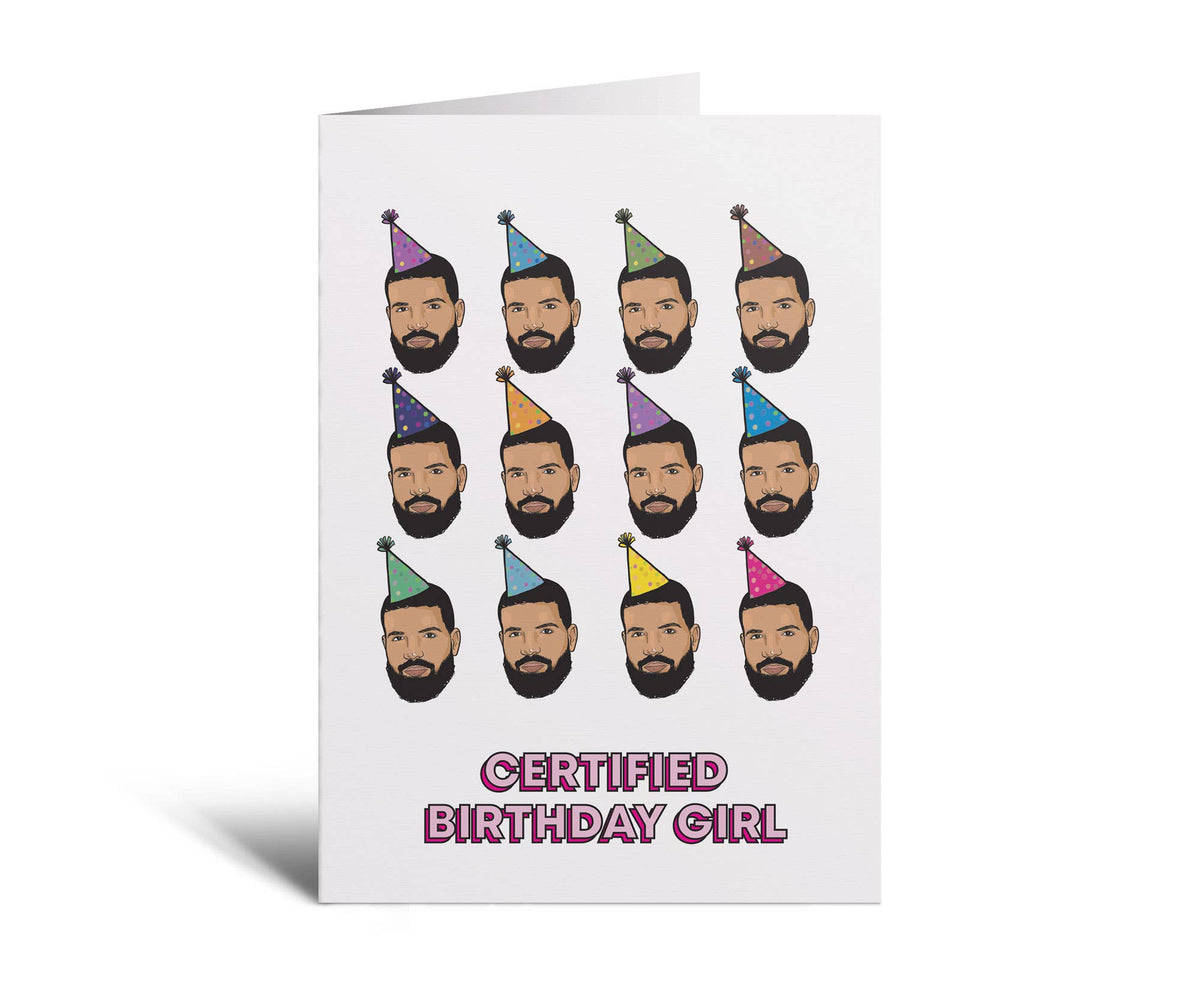 Certified Birthday Girl Funny Rapper Greeting Card