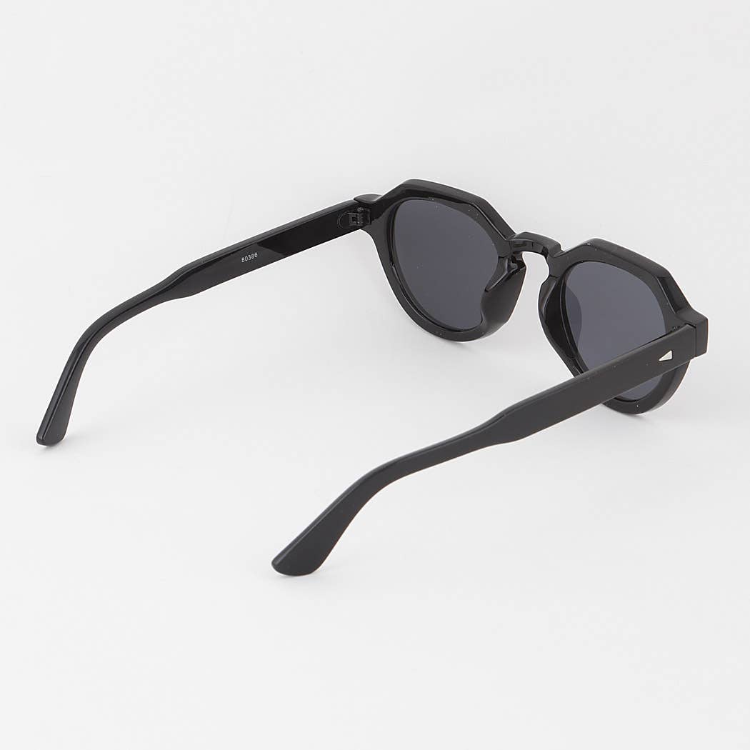 Blocky Tinted Round Sunglasses