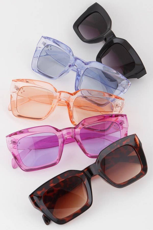Bright Transparent Square Sunglasses