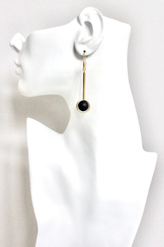 HYLE46 Jet glass earrings