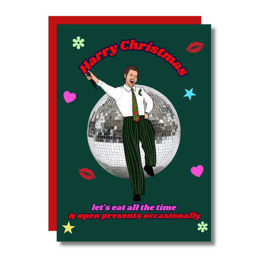 Harry Christmas! Eat & Open Presents Funny A6 Card