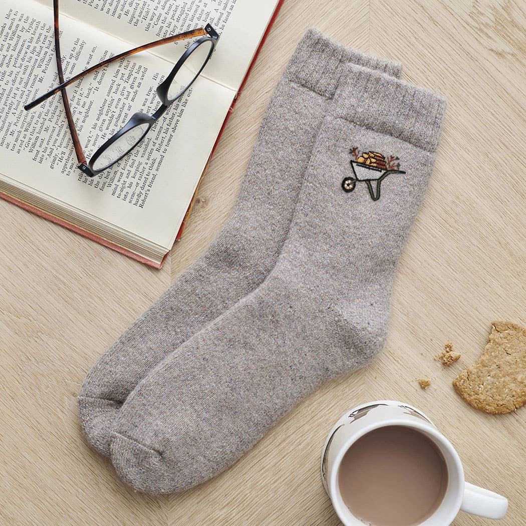 Wheelbarrow Gardening Wool Socks