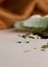 Load image into Gallery viewer, Double Stud Stack - Emerald - Earring
