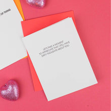 Load image into Gallery viewer, Dirty Thoughts - Anniversary Letterpress Card
