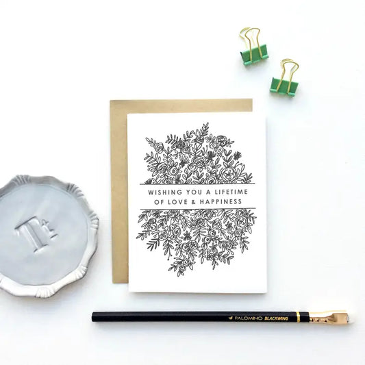 Wishing You A Lifetime of Love & Happiness - Double Floral