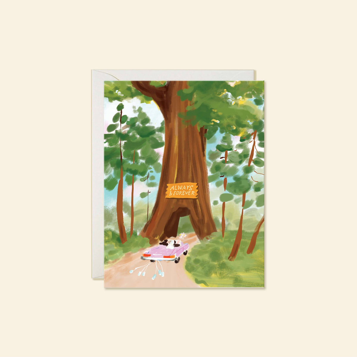 Sequoia Wedding – Whimsical Romantic Wedding Greeting Card