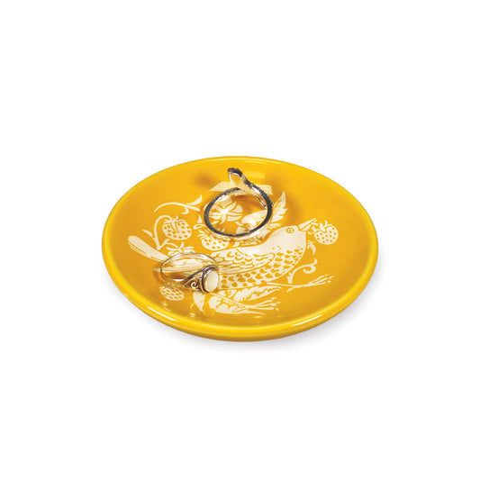 Trinket Key Ring Dish William Morris Quince Yellow Flowers