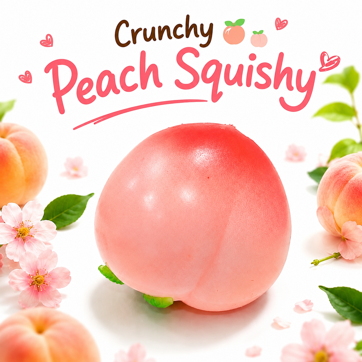 Peach Crunch Squishy - Soft & Stretchy ASMR Fidget Toy
