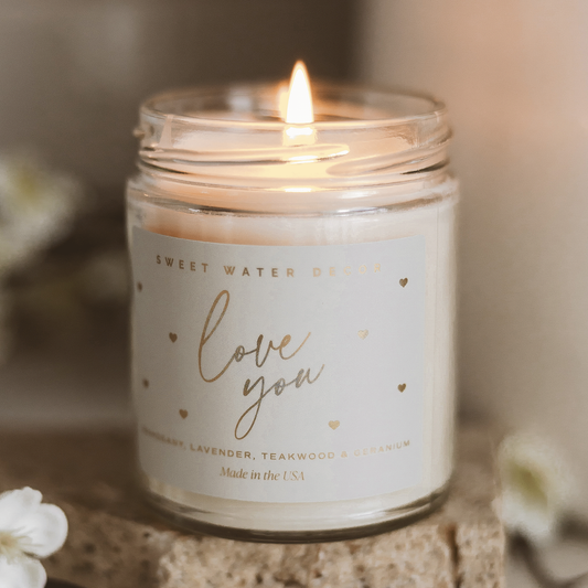 Love You 9 oz Candle - Valentine's Day & Home Decor