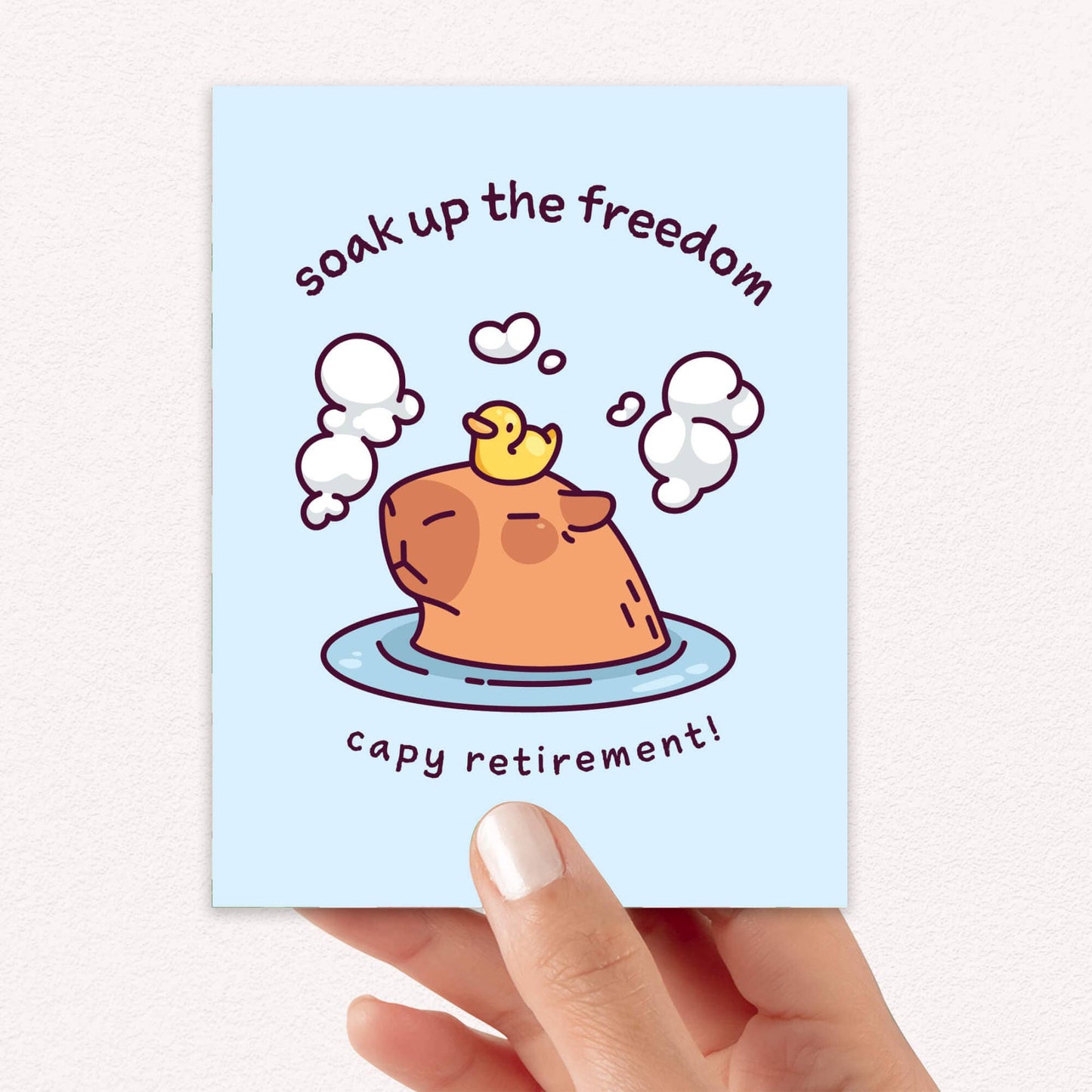 Capy Retirement Funny Card | Cute Capybara Spa Relax Retiring Coworker