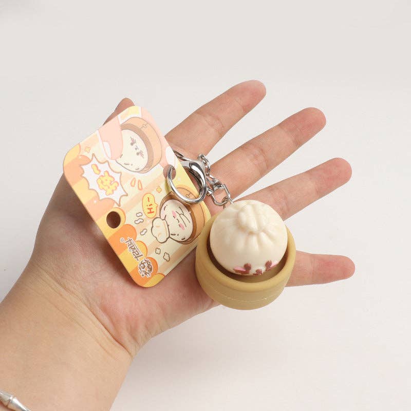 Steamed Bun Squishy Keychain Clicker