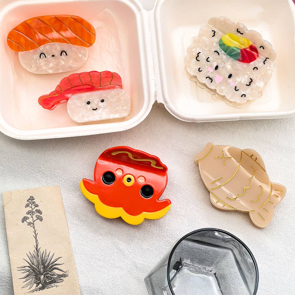 Fun Sushi Series Hair Clip, Octopus Acetate Claw Clip