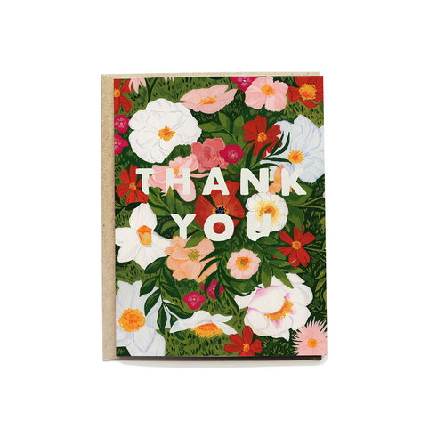 Lush Garden Thank You Card - Front & Company: Gift Store