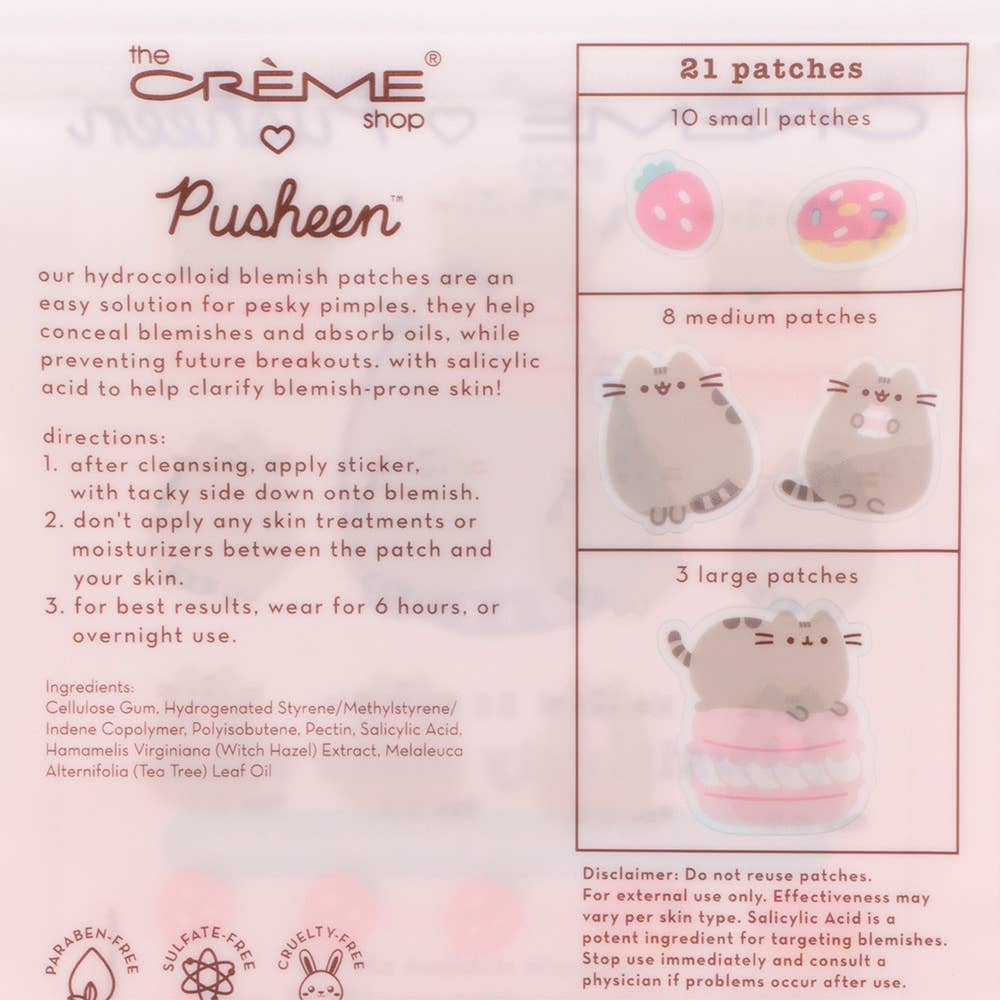 THE CREME SHOP X PUSHEEN PAWSITIVELY CLEAR SKIN INFUSED HYDROCOLLOID BLEMISH PATCHES