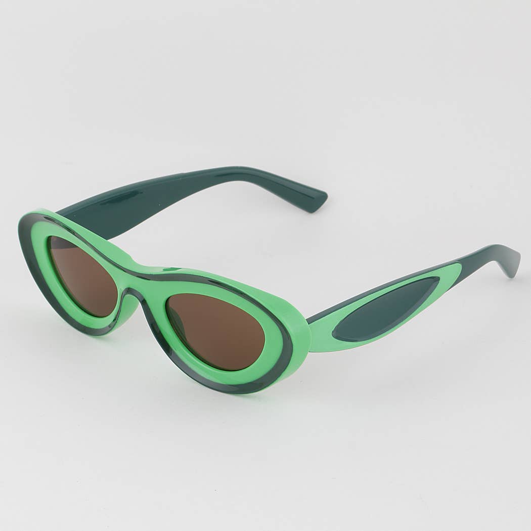 Two Toned Retro Round Sunglasses