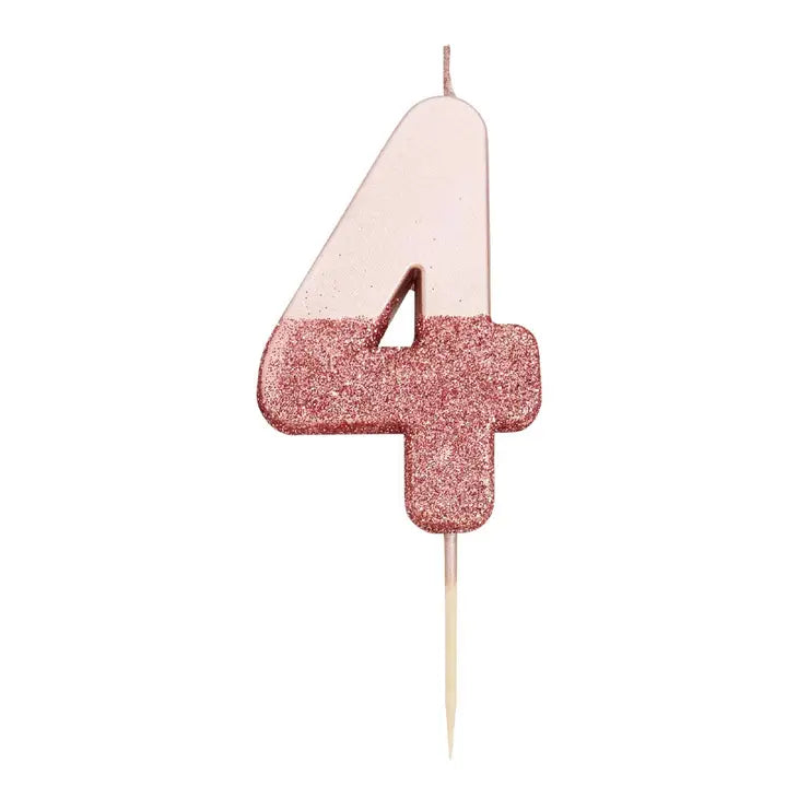 Rose Gold Glitter Candle