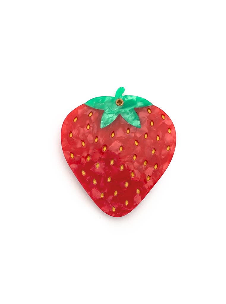 Swing-Hinge Folding Compact Mirror - Strawberry - Red