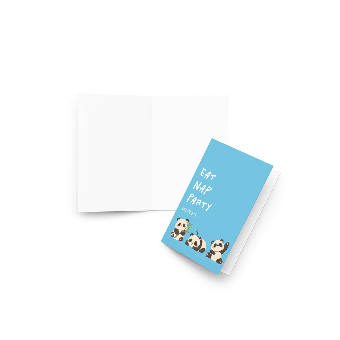 Eat Nap Party Birthday Card | Funny Aesthetic Chinese Panda Greeting Cards