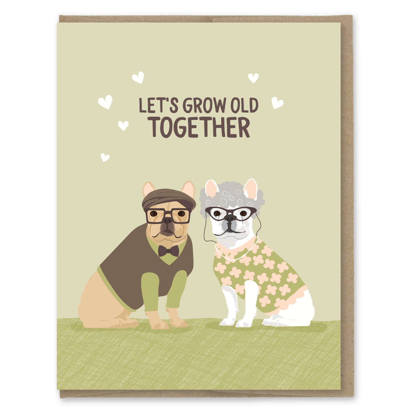 Grow Old Together French Bulldogs Card