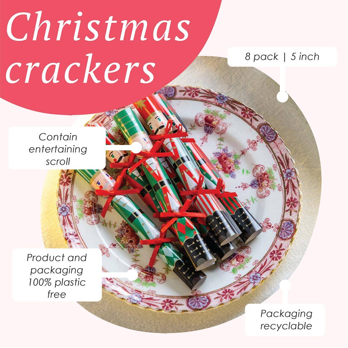 Nutcracker Christmas Saucer Crackers