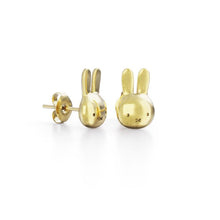 Load image into Gallery viewer, Miffy Mini Head Studs 18ct Gold Vermeil
