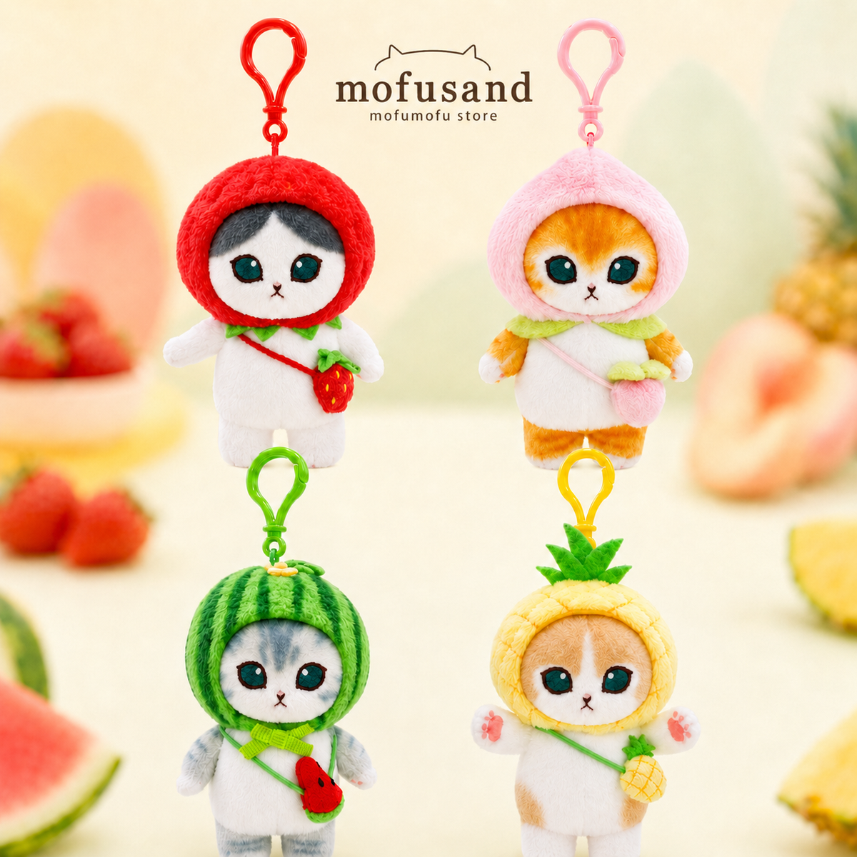 Limited! Mofusand Fruit Costume Plush Keychain