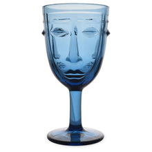 Load image into Gallery viewer, Blue face glass D8 H16.5cm
