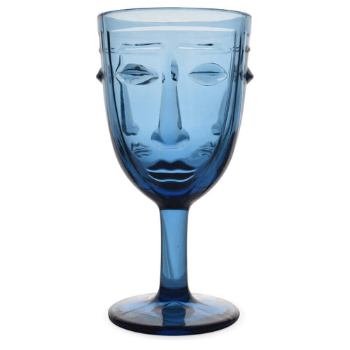 Blue face glass D8 H16.5cm - Front & Company: Gift Store