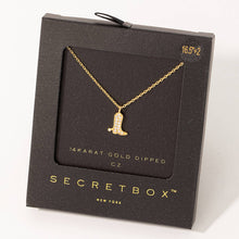 Load image into Gallery viewer, Secret Box Pave Cowboy Boot Pendant Necklace
