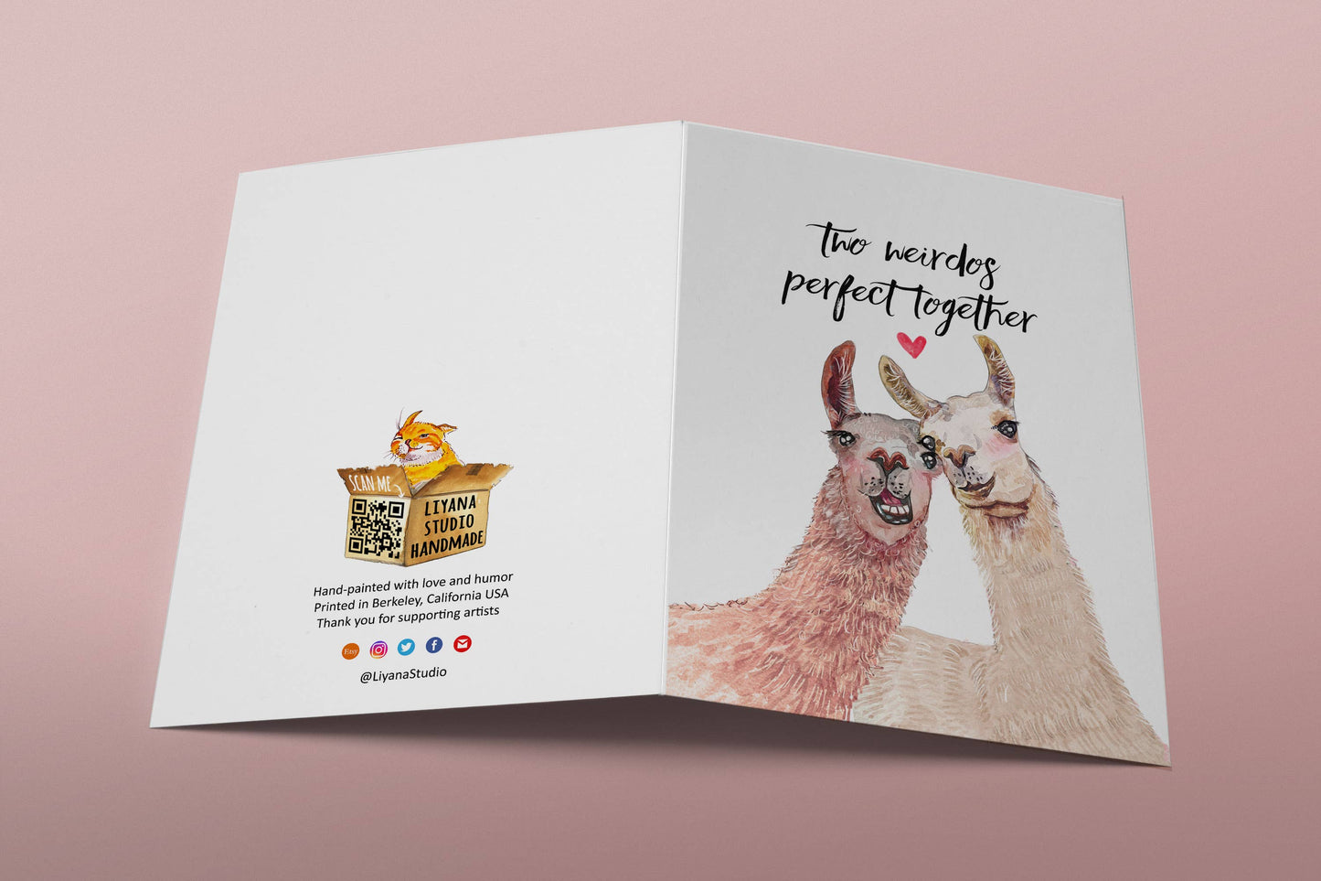 Two Weirdo Llamas Couple - Funny Wedding Anniversary Card