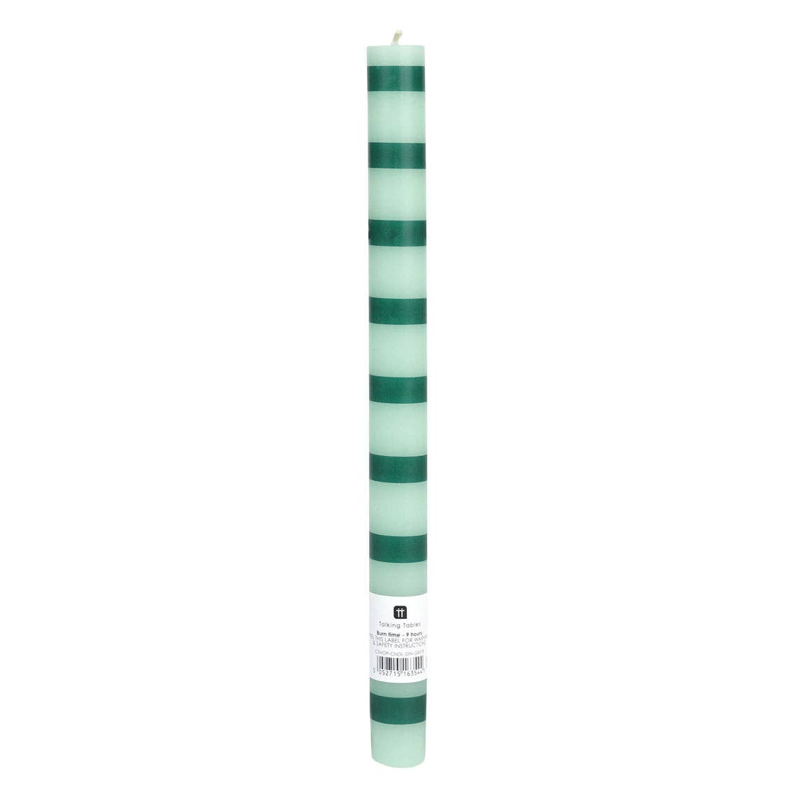 Green Stripe Taper Candles